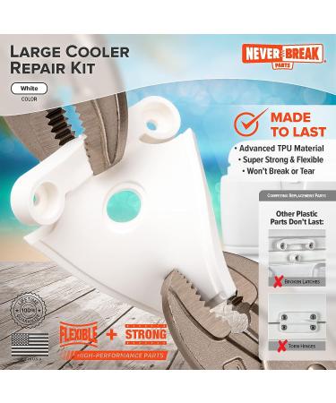 NeverBreak Parts - Igloo Cooler Replacement Parts - Large Repair Kit | High Strength Igloo Cooler Hinges Replacement with Latches | Ice Chest Repair Kit White - Buy Online on GoSupps.com