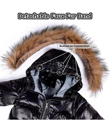 Baby Snowsuit Hooded Romper Down Skisuit | Warm Winter Outfit | Boys Girls 12-18 Months Black - Buy Online on GoSupps.com