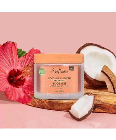 SheaMoisture Flaxseed Edge Control Gel 3.5 oz - Coconut & Hibiscus | Paraben-Free Curly Hair Product - Buy Online on GoSupps.com