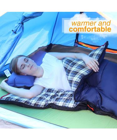 REDiCAMP Cotton Flannel Envelope Sleeping Bag for Adults - Blue (2lbs) - Buy Online on GoSupps.com