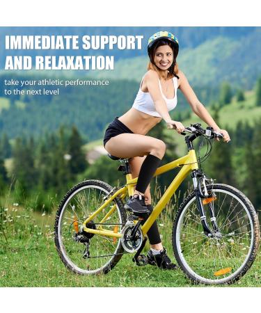 Elastic Calf Compression Sleeves - 4 Pcs Set for Men & Women | Support for Varicose Veins, Calf Injuries, Running | Black - Buy Online on GoSupps.com