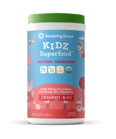 Amazing Grass Kidz Superfood Protein + Probiotics Strawberry Blast 8.9 oz (255 g)