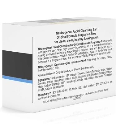Fragrance Free Transparent Facial Bar Original Formula Neutrogena 3.5 oz Facial Bar For Unisex - Buy Online on GoSupps.com