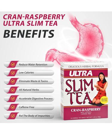 Ultra Slim Cran-Raspberry Tea Bags - 24 Count (Pack of 4) - Buy Online on GoSupps.com