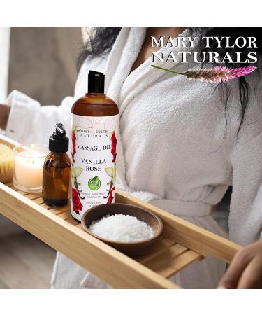 Vanilla Rose Massage Oil - 8 oz | For Men & Women | Nourishing Skin | By Mary Tylor Naturals - Buy Online on GoSupps.com