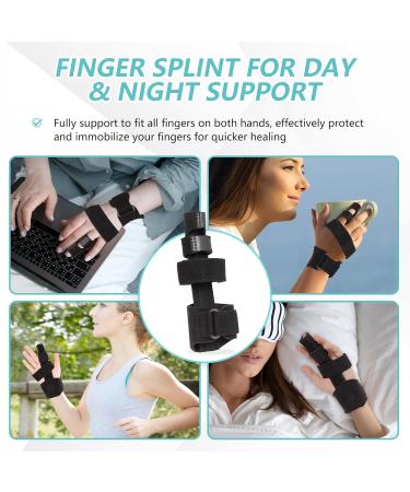 Trigger Finger Splint - Adjustable Hand Brace for Broken Fingers & Metacarpal Support | Finger Splints for Index Middle Ring & Pinky (L/XL - Buy Online on GoSupps.com