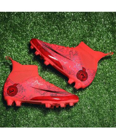 KAEAEILSS Mens Soccer Boots Cleats - Comfortable Spike Shoes for Indoor & Outdoor Competition - Hongse - Size 8.5 - Buy Online on GoSupps.com