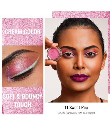Oulac Glitter Eyeshadow Light Pink | Waterproof Duo | Vegan & Cruelty-Free | Durable Highlighter | Transparent Glitter Finish | 12G Sweet Pea - Buy Online on GoSupps.com