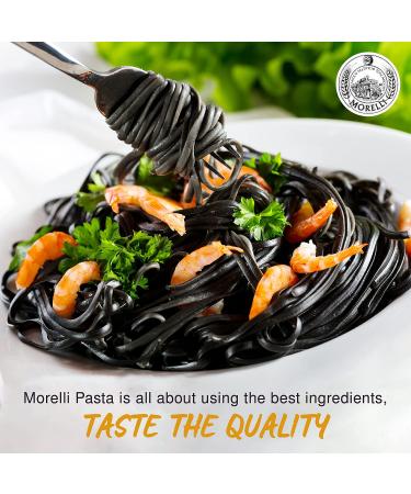 Morelli Squid Ink Pasta Linguine - Organic Italian Black Pasta Noodles - 8.8oz (Pack of 2) - Buy Online on GoSupps.com