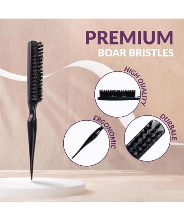 Magic Marqus Volume & Glamour Wild Boar Bristle Teasing Brush - Sleek Bun B rste for Gorgeous Hairstyles - 1 Stk - Classy Black - Buy Online on GoSupps.com