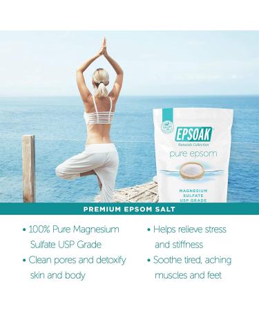 Epsoak Epsom Salt 2 lbs - USP Grade Unscented Magnesium Sulfate for Relaxation & Relief - Buy Online on GoSupps.com