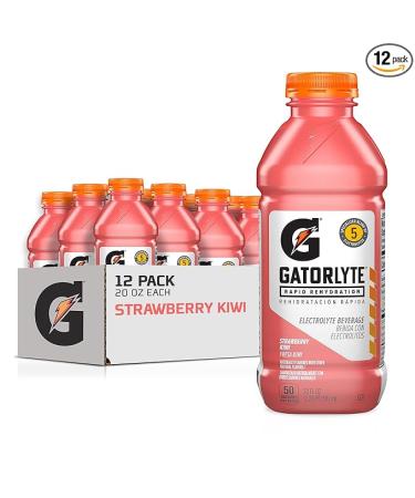 Gatorlyte Rapid Rehydration Electrolyte Beverage, Strawberry Kiwi, 20 Fl Oz (Pack of 12)