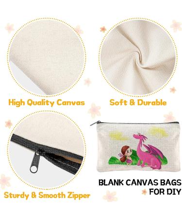 10 Pack Blank DIY Craft Bag Canvas Pen Pencil Case- Cotton Canvas for School Supplies Invoice Bill Bag Makeup Bag Cosmetic Bag Multipurpose Travel Toiletry Pouch with Black Zipper 7.9 x 4.7 inches White-10 pcs - Buy Online on GoSupps.com