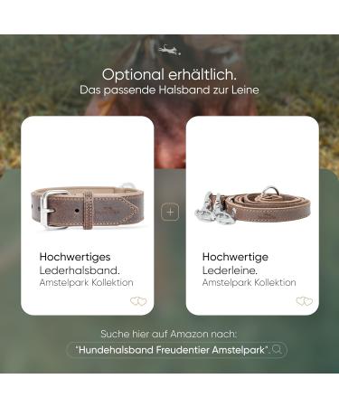Freudenier Certified Leather Dog Leash - 2m Triple Adjustable Stylish Dark Chocolate Made in Holland - Buy Online on GoSupps.com