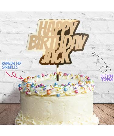 Cakeshop Cake Decoration Pack | Happy Birthday Premium 3mm Mirror Acrylic Plastic Cake Topper Sign & 25g Party Pack of Cake Sugar Sprinkles | Custom Name Cake Decorations (Gold) Non-Prime Mirror Acrylic: Gold - Buy Online on GoSupps.com