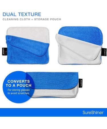 3-Pack Dual Texture Microfiber Cleaning Cloths with Storage Pouch - Ideal for Eyeglasses Phones Tablets & Electronics | International Shipping Available - Buy Online on GoSupps.com
