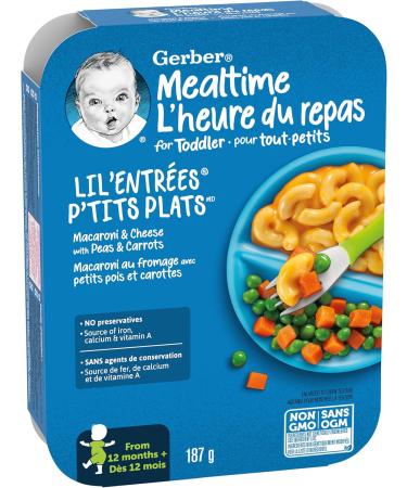 GERBER LIL'ENTR ES Macaroni & Cheese with Peas & Carrots 187 g - Buy Online on GoSupps.com