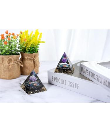 Buy Go Anconite Pyramid Orgonite Crystal - Amethyst Reiki Healing Stone for Positive Energy & Chakra Meditation Decoration - Buy Online on GoSupps.com