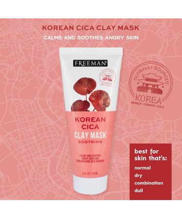 Freeman Exotic Blends Korean Cica Clay Face Mask - Acne Relief Skin Calming All Skin Types 6 fl. oz | Clean Skincare - Buy Online on GoSupps.com