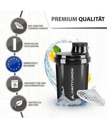 Protein Shaker 300 ml Heaven Leak-Proof BPA-Free with Click Sieve and Scale for Creamy Whey Shakes Fitness Cups for Isolate - Buy Online on GoSupps.com