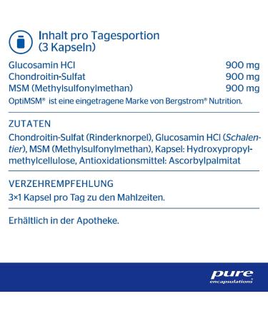 Pure Encapsulations Glucosamine Chondroitin + MSM - 60 Capsules for Joint Support - Buy Internationally - Buy Online on GoSupps.com