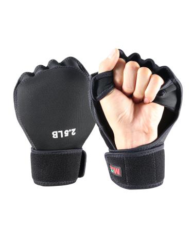 Weighted Hand Gloves 5lb(2.5lb Each), Soft Iron Fitness Gloves, Washable, for Gym Boxing Swimming Strength Training