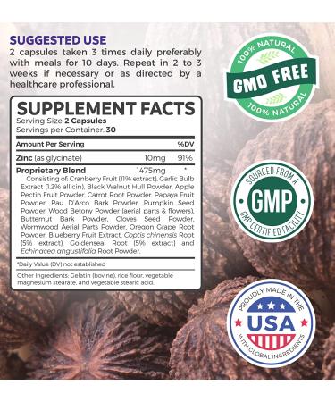 Intestinal Guard (Non-GMO) - Wormwood & Black Walnut Intestinal Support - 60 Capsules - Buy Online on GoSupps.com