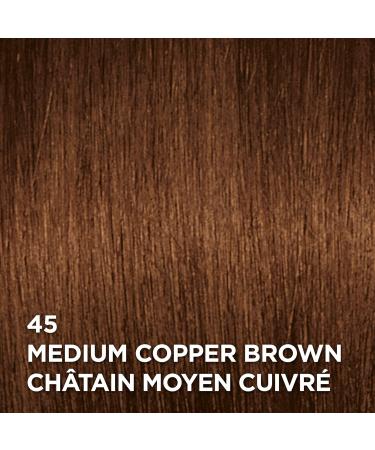 L'Oreal Paris Superior Preference 9 weeks of Luminous Fade-Defying Permanent Hair Dye 45 Medium Copper Brown 100% Grey Coverage 1 Hair Dye Kit (Packaging May Vary) 1 count (Pack of 1) Medium Copper Brown - Buy Online on GoSupps.com