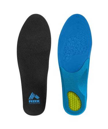 RBX Soothing Comfort Plantar Gel Orthotic Insoles  Full Length (Men  8-12  Blue) Men  8-12 Blue