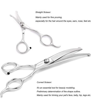 Freewindo Dog Grooming Kit - Round Tip Scissors & Stainless Steel Clippers - 6 in 1 Pet Grooming Set for Dogs and Cats - Buy Online on GoSupps.com