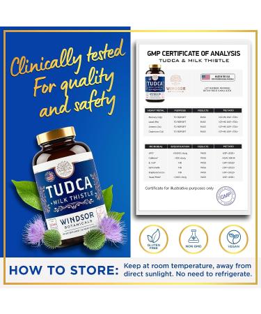 Advanced TUDCA & Silymarin Milk Thistle Extract - Liver Health Formula - 663mg Silybum Marianum - Bile Salts Supplement - 60 Caps - Buy Online on GoSupps.com