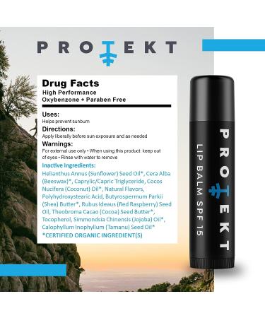 Protekt SPF15 Zinc Oxide Lip Balm - UVA/UVB Broad Spectrum Protection - 0.67oz - Reef Safe & Kid Safe - Moisturizing with Sunflower Seed Oil & Shea Butter - Buy Online on GoSupps.com
