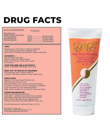 DML Daily Facial Moisturizer SPF 25 - Hydrating Sun Protection, 1.5 oz - Buy Online on GoSupps.com