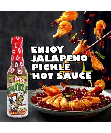 Hot Sauce Spicy Pickle Flavoured - 5 oz - Premium Gourmet Jalapeno Sauce for Chicken Wings and Burgers Perfect Stocking Stuffers or Christmas Gifts for the hot sauce fan-Try if you Dare! - Buy Online on GoSupps.com