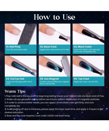 MIZHSE 8 Colors 9D Cat Eye Gel Nail Polish - Magnetic Gel Polish Kit | Galaxy Chameleon Effect for Stunning Nail Art | Soak Off Manicure & Perfect Gift for Ladies - Buy Online on GoSupps.com