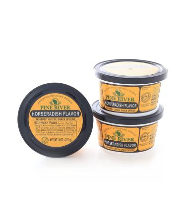 Pine River Horseradish Cheese Spreads - 3 Pack of 8oz Tubs | Shelf Stable Option - Buy Online on GoSupps.com