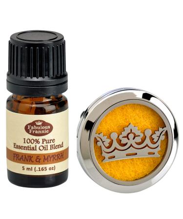 Fabulous Frannie Frankincense & Myrrh Car Aromatherapy Essential Oil Diffuser Stainless Steel Vent Clip Gift Set comes with diffuser 5 pads and 5ml oil