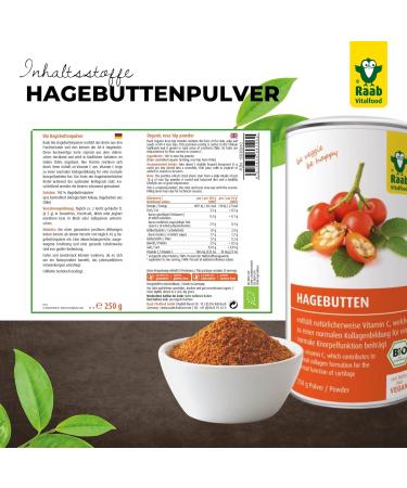 Buy Raab Vitalfood Bio HageButten Powder & Organic Nettle Powder Bundle - Omega-3 & 6 Fatty Acids Natural Calcium Magnesium Potassium - 250g + 160g - Buy Online on GoSupps.com