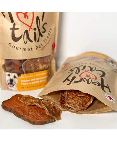Hearty Tails Canadian Chicken and Sweet Potato - All Natural Two Ingredients No Additive Locally Sourced Dog Treats Gluten-Free 200g Pouch Gourmet Pet Treats Protein Made in Canada - Buy Online on GoSupps.com