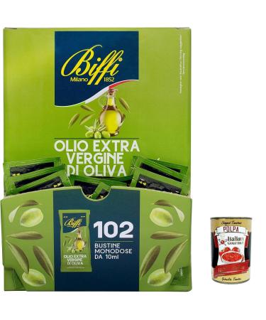Italian Gourmet E.R. Biffi Extra Vierge Huile d'olive 102 Sachet de 10 ml + Polpa gourmet italien 400 g