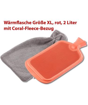 Buy XL Pearl Rubber Heat Bottle | 1.1L with Fluffy Coral Fleece Cover | Warm Up Water Bottle & Heat Flake | International Shipping Available - Buy Online on GoSupps.com