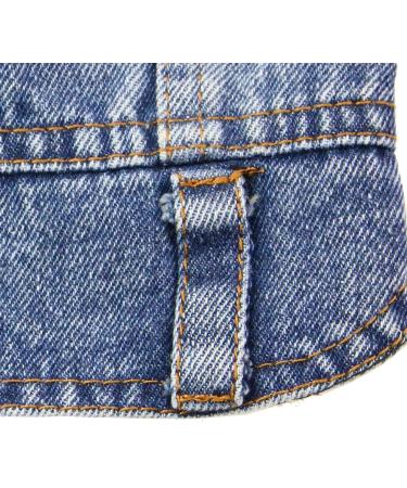 Pet Denim Jacket for Small Medium Dogs & Cats - Cool Vintage Washed Design | XS (23lb), Chest (10 ) Dark Blue - Scratch Resistant Dog Clothes - Buy Online on GoSupps.com