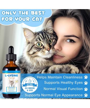 L-Lysine Supplement Drops for Cats - 60ML Liquid for Feline Health - L Lysine for Cats- Roast Chicken Flavor - Promotes Eye & Respiratory Function - Buy Online on GoSupps.com