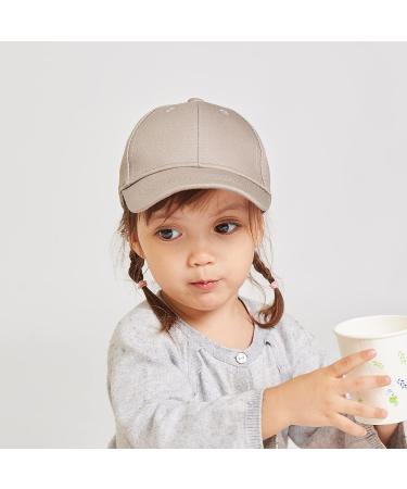 LANGZHEN 100% Cotton Kids Plain Baseball Cap Hat | Adjustable Sun Hat for Girls Boys 1-2 Years | Coffee - Buy Online on GoSupps.com