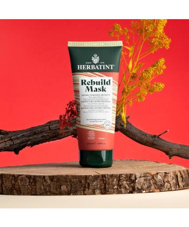 Herbatint Rebuild Mask Organic Repair Mask - 200ml | Nourishes Repairs and Protects Damaged or Stressed Hair | Exclusive Formula with Vegetable Keratin | 99% Natural Ingredients Vegan - Buy Online on GoSupps.com