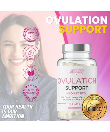 Ovulation Support Supplement: Myo-Inositol, CoQ10, Folic Acid, Vitamins & Minerals - Women's Fertility, Hormone Balance, Ovarian Support - PCOS Capsules - 120 Capsules UK Made - Buy Online on GoSupps.com