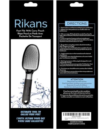 Buy Rikans Foot File - Double-Sided Callus Remover & Foot Scrubber | High-Grade Stainless Steel Pedicure Tool for Wet or Dry Use - Buy Online on GoSupps.com