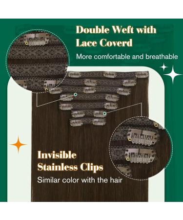 Easyouth Brown Clip-In Extensions | Real Remy Hair | Darkest Brown Clip-On Extensions for Hair Recovery - Buy Online on GoSupps.com