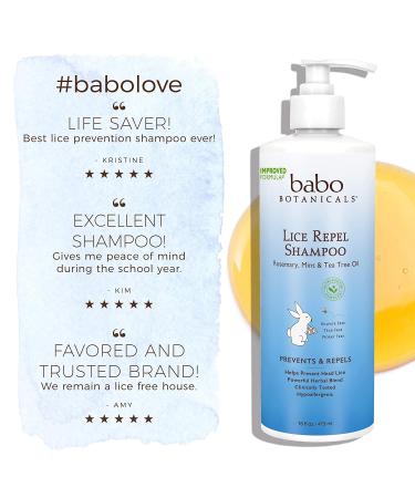 Babo Botanicals Lice Repel Shampoo - Rosemary & Tea Tree, 8 Fl Oz | Natural Lice Treatment - Buy Online on GoSupps.com