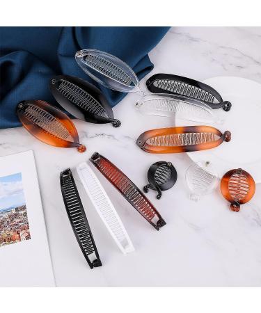 Sibba 12 Pieces Banana Hair Clips for Women Girls - Large Vintage Combs for Thick Curly Hair - Fishtail Clip Ponytail Holder - 12PCS - Buy Online on GoSupps.com